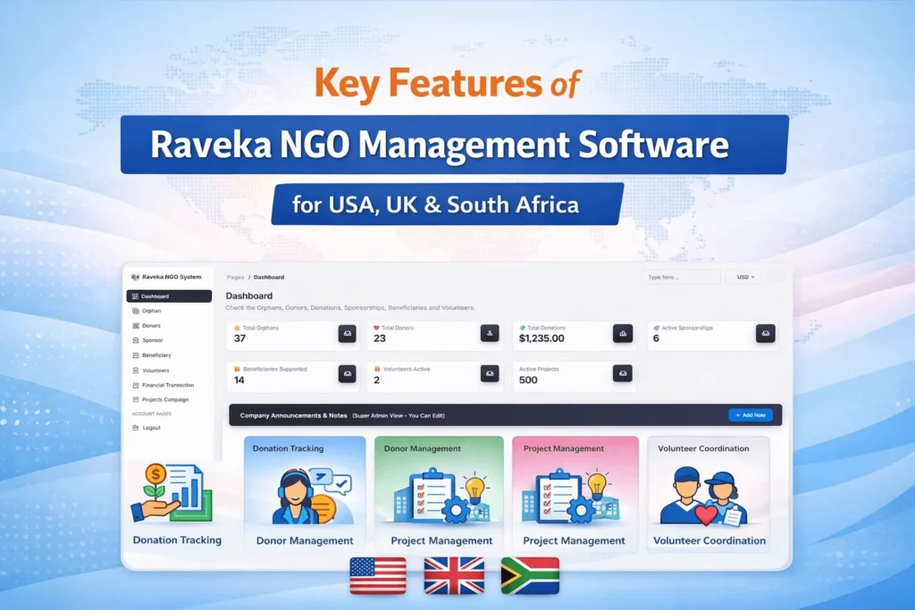 Key Features of Raveka NGO Management Software for USA, UK & South Africa