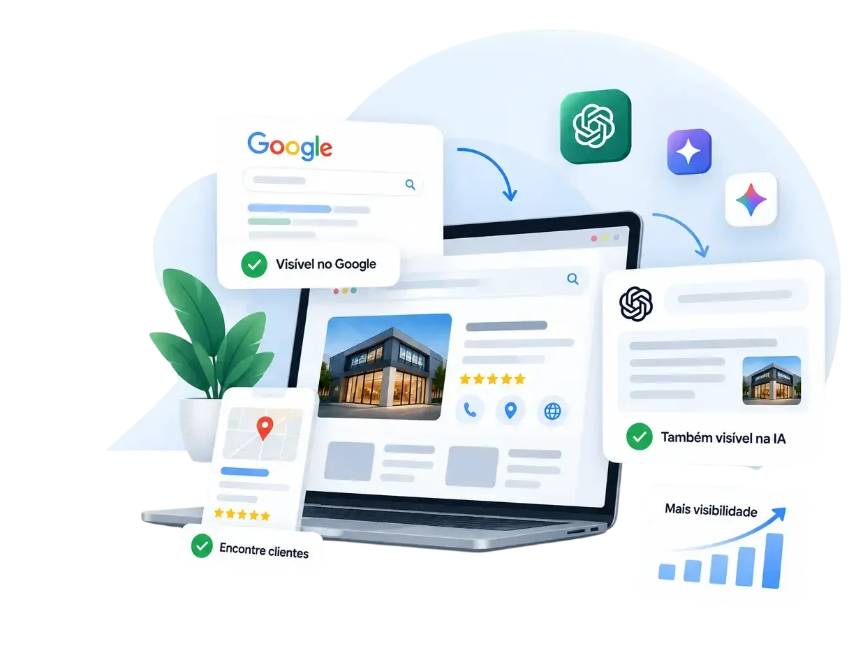 Visibilidade da empresa no Google e nas ferramentas de IA